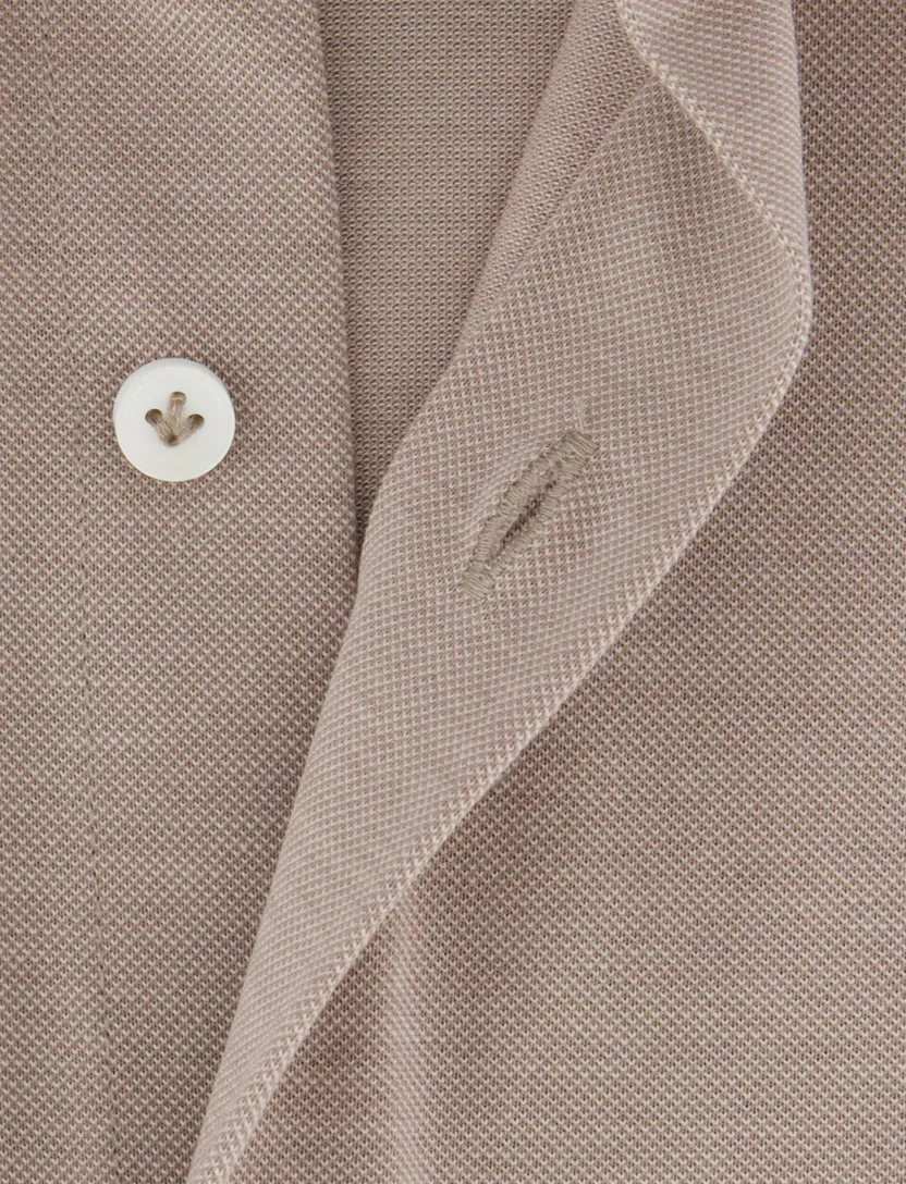 Beige overhemd Cavallaro jersey wide spread