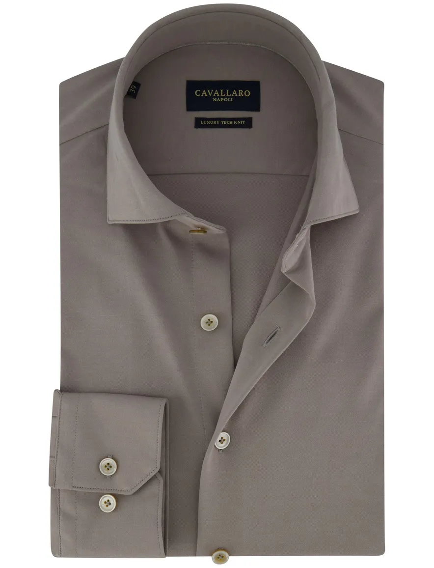 Cavallaro overhemd taupe linnen