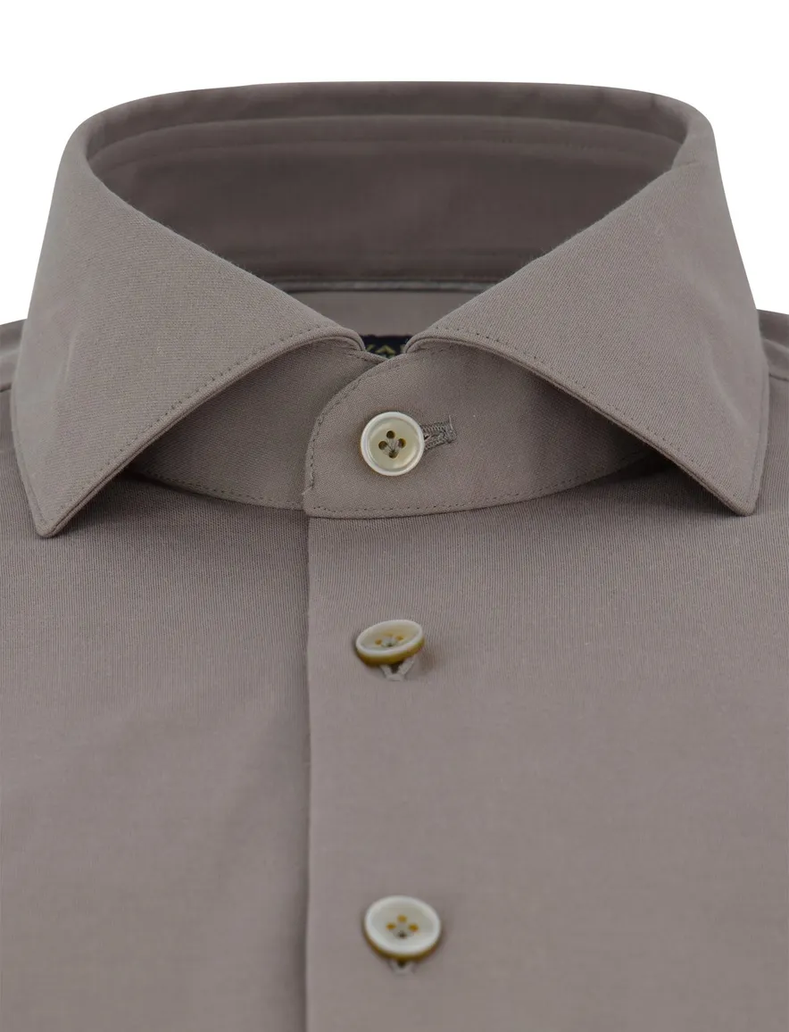 Cavallaro overhemd taupe linnen