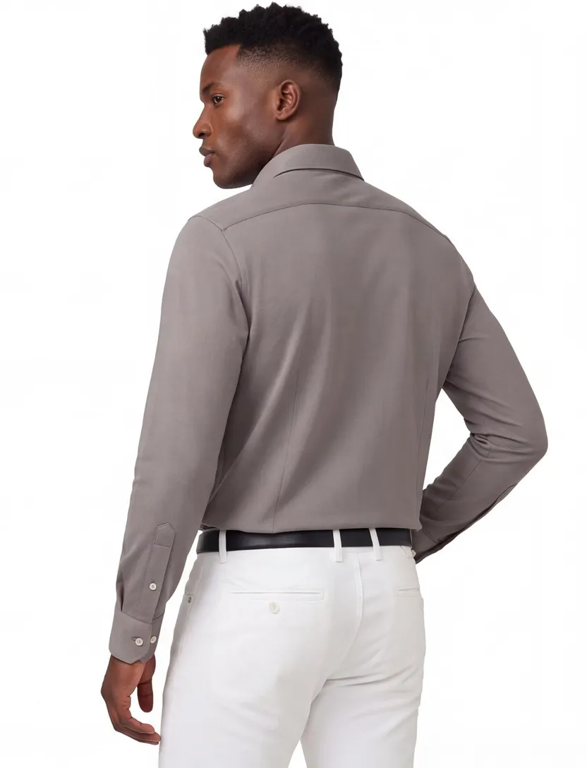 overhemd Cavallaro Compattio grijs slim fit cutaway boord