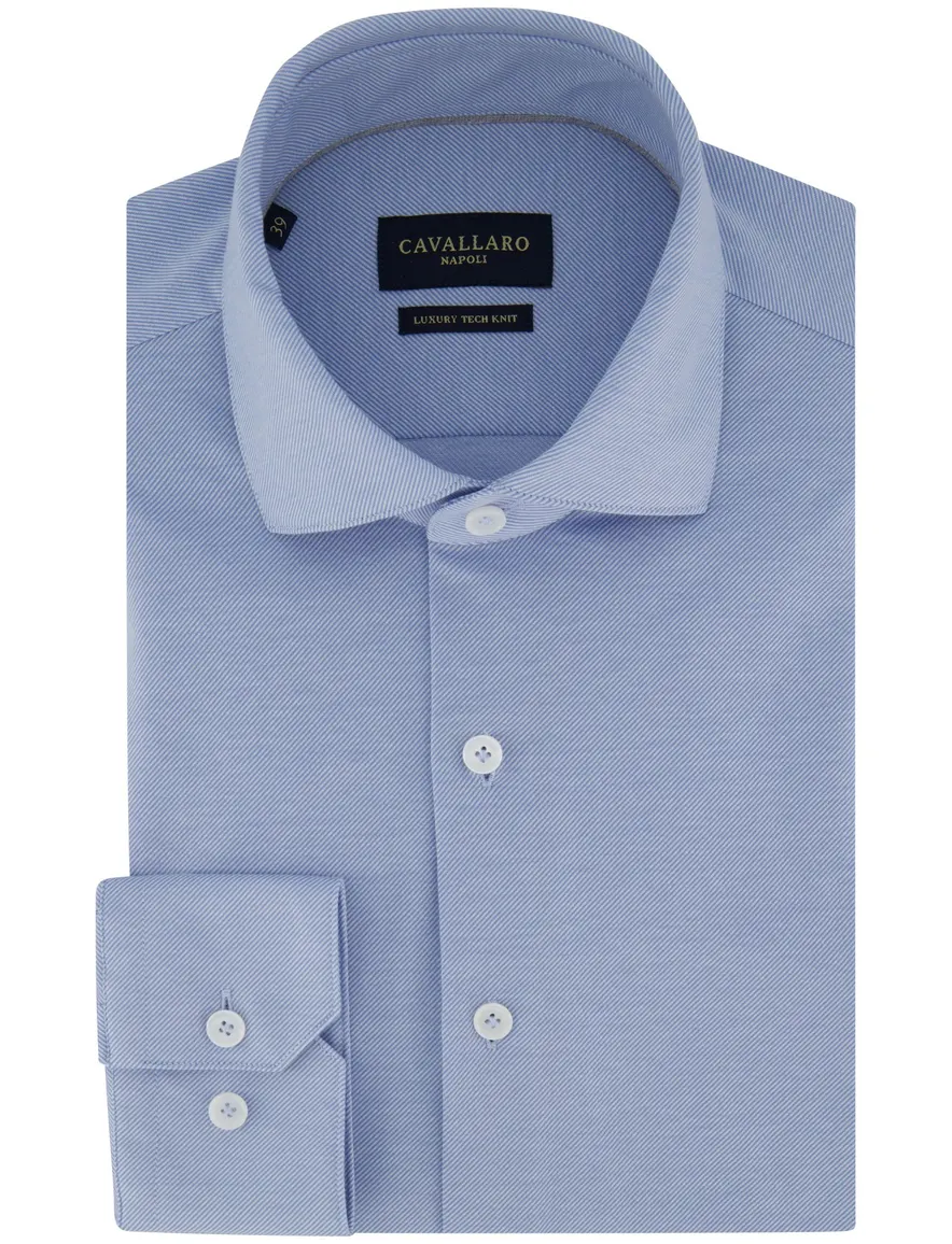 lichtblauw overhemd Cavallaro streepjes slim fit