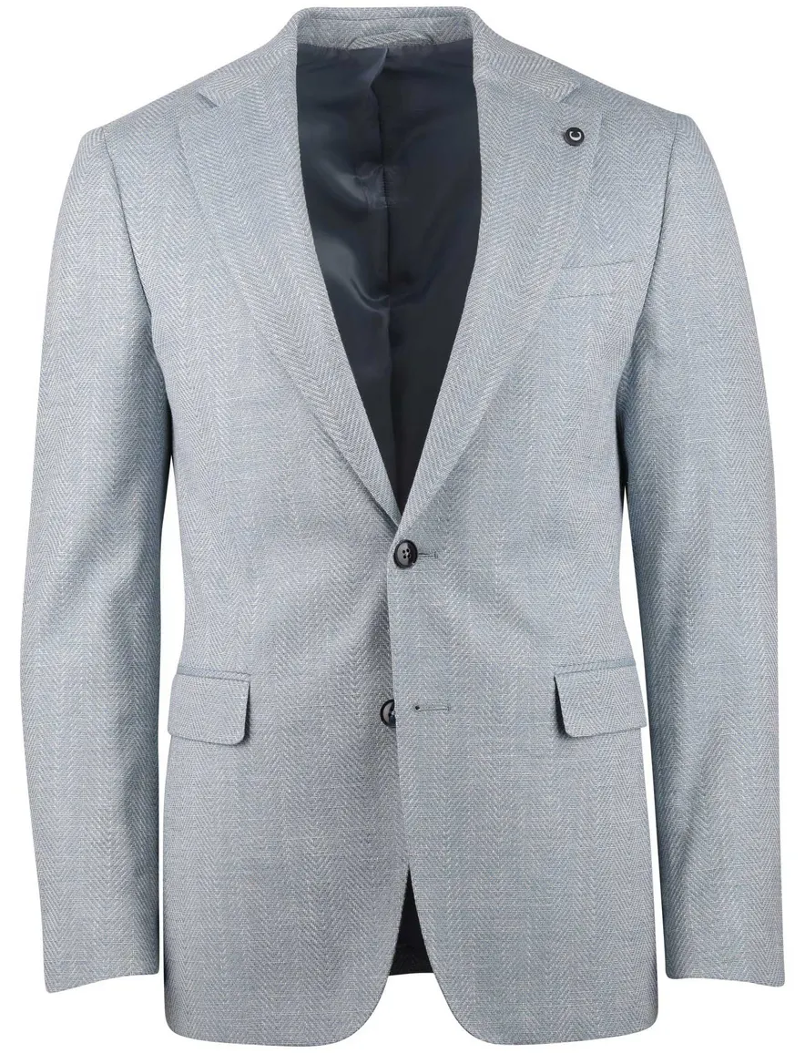 Cavallaro Torano linnenblend colbert blauw