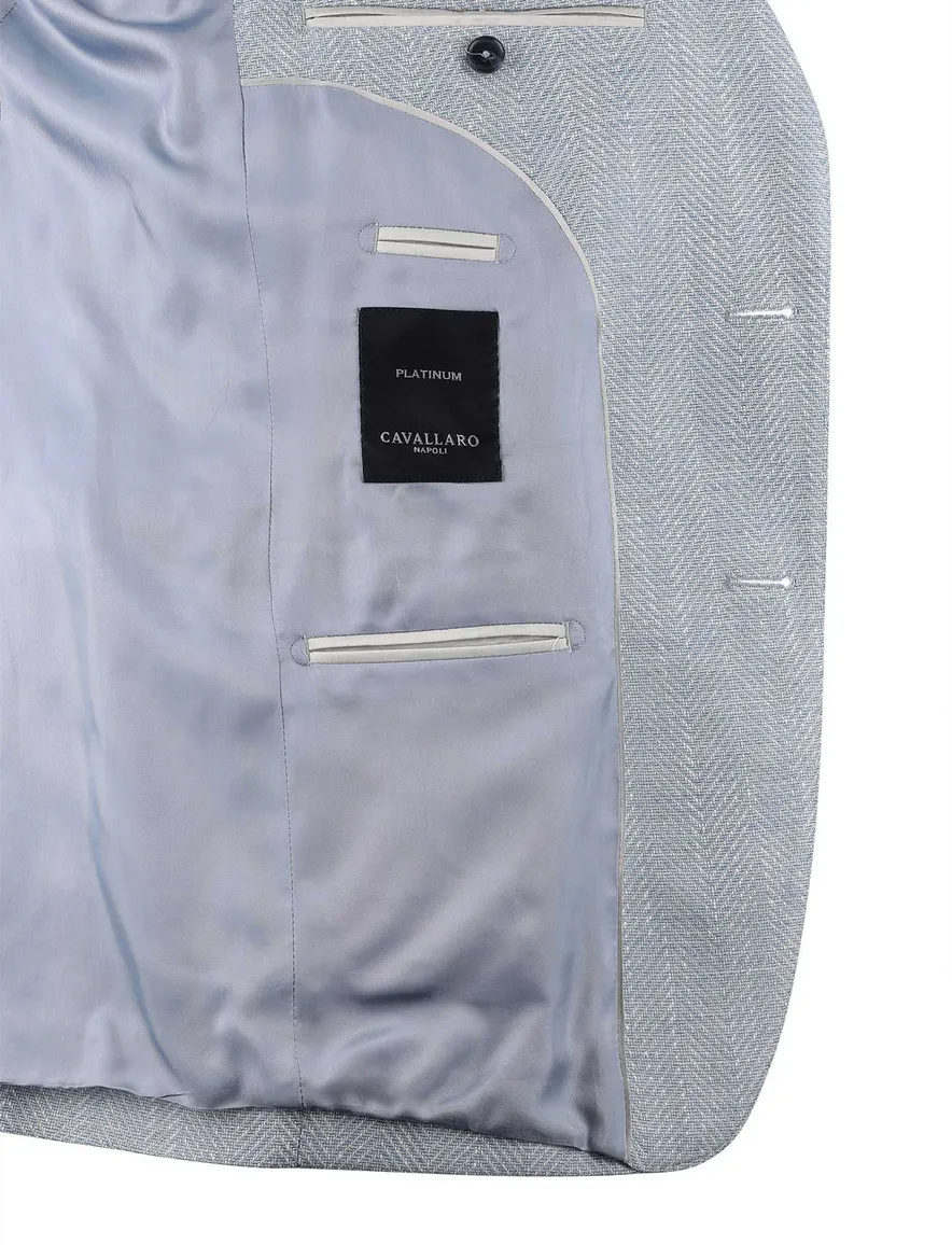 Cavallaro Torano linnenblend colbert blauw