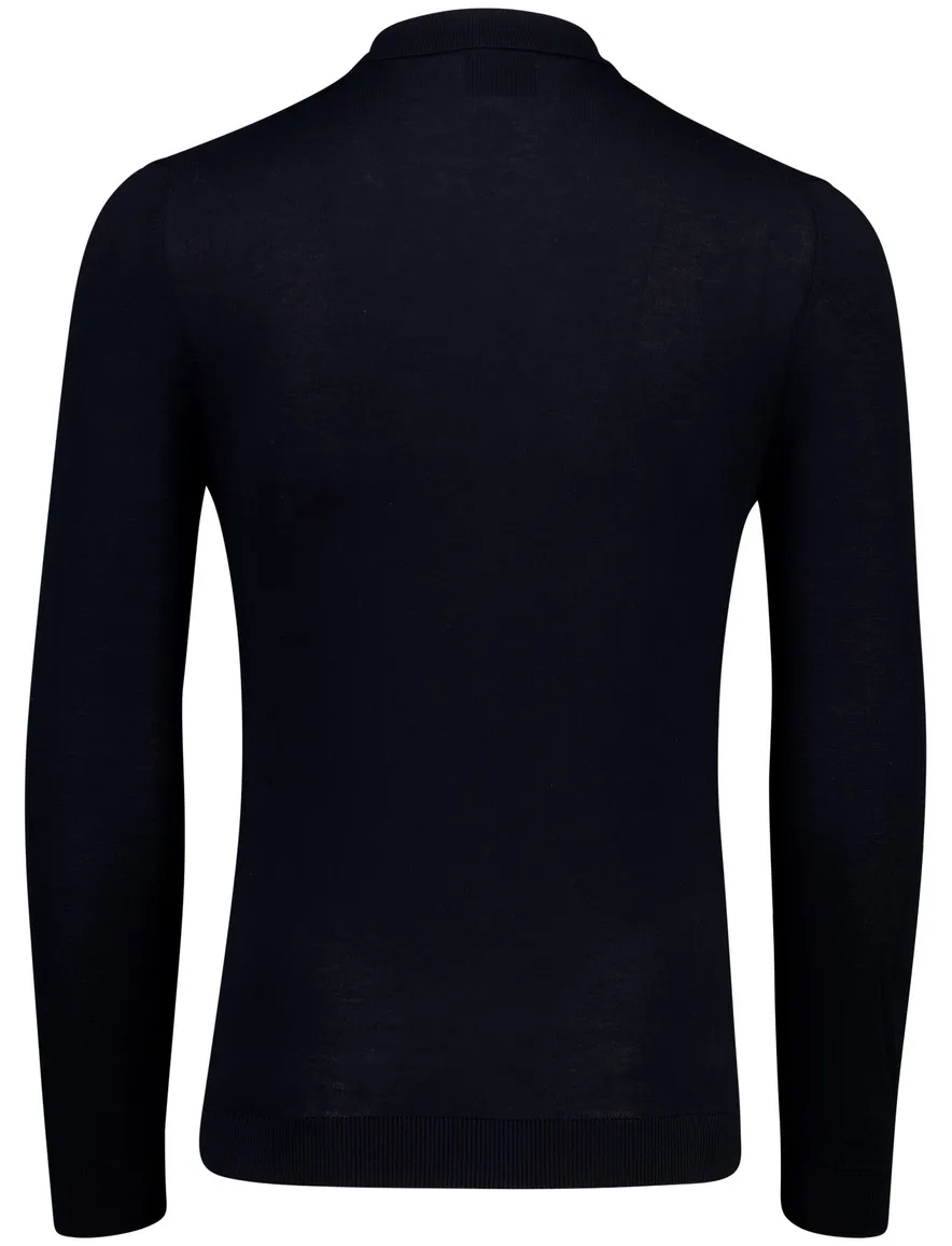 Cavallaro Teodoro Poloshirt donkerblauw lange mouw