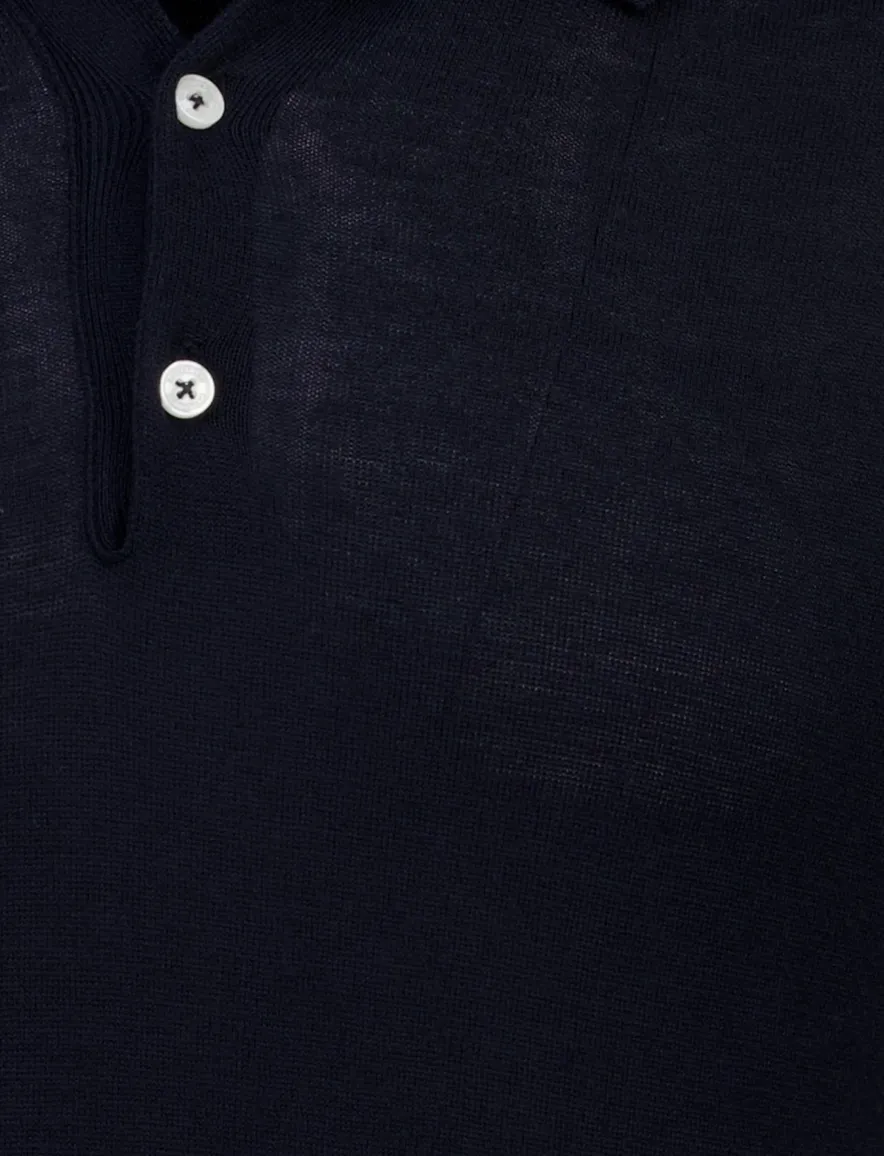 lange mouw poloshirt Cavallaro Teodoro donkerblauw normale fit
