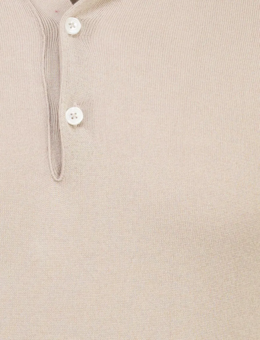 lange mouw poloshirt Cavallaro Teodoro beige normale fit