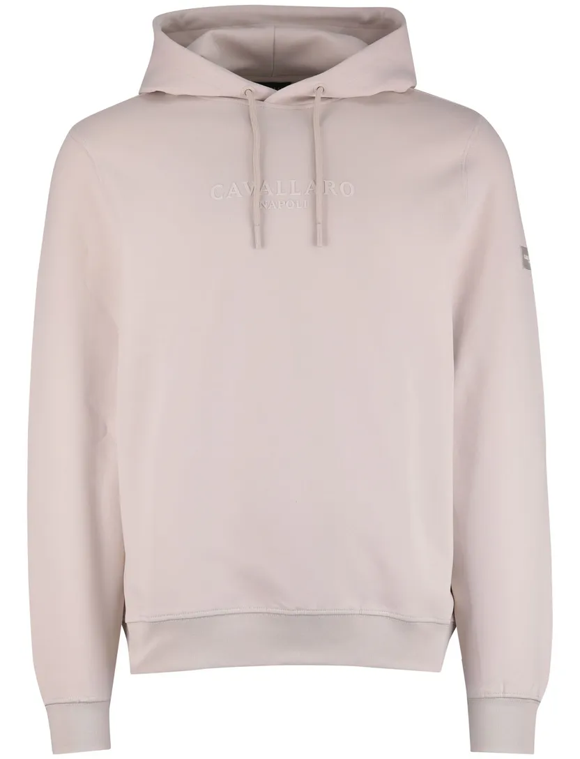 hoodie Cavallaro Murano hoodie beige slim fit katoen