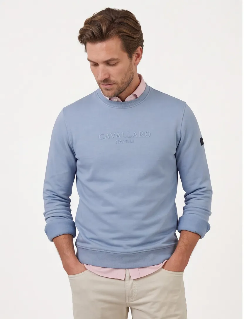 Blauwe Cavallaro Murano sweater ronde hals