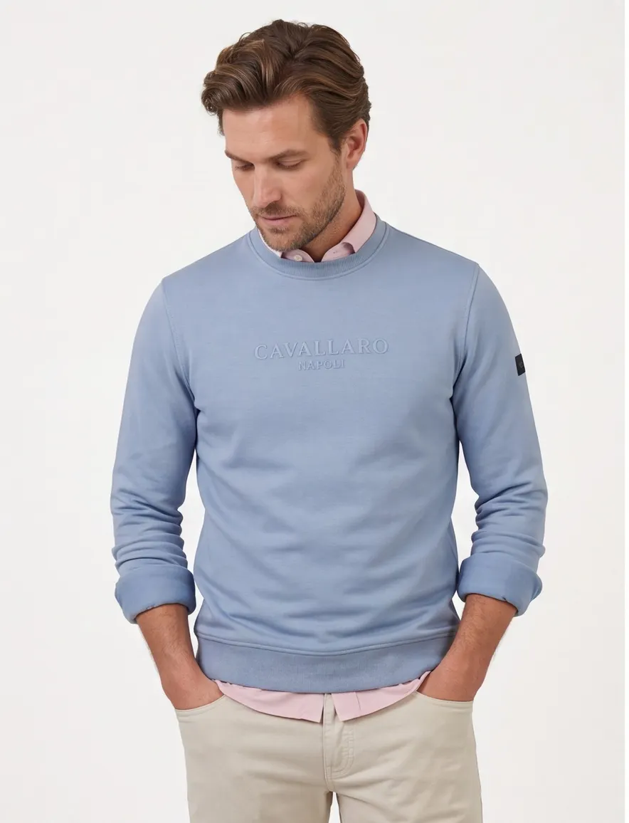 Sweater Cavallaro Murano ronde hals blauw