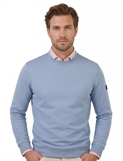 Cavallaro Blauwe Cavallaro Murano sweater ronde hals