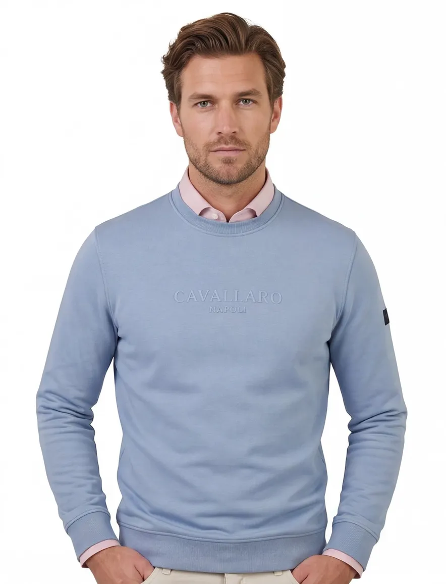 Sweater Cavallaro Murano ronde hals blauw