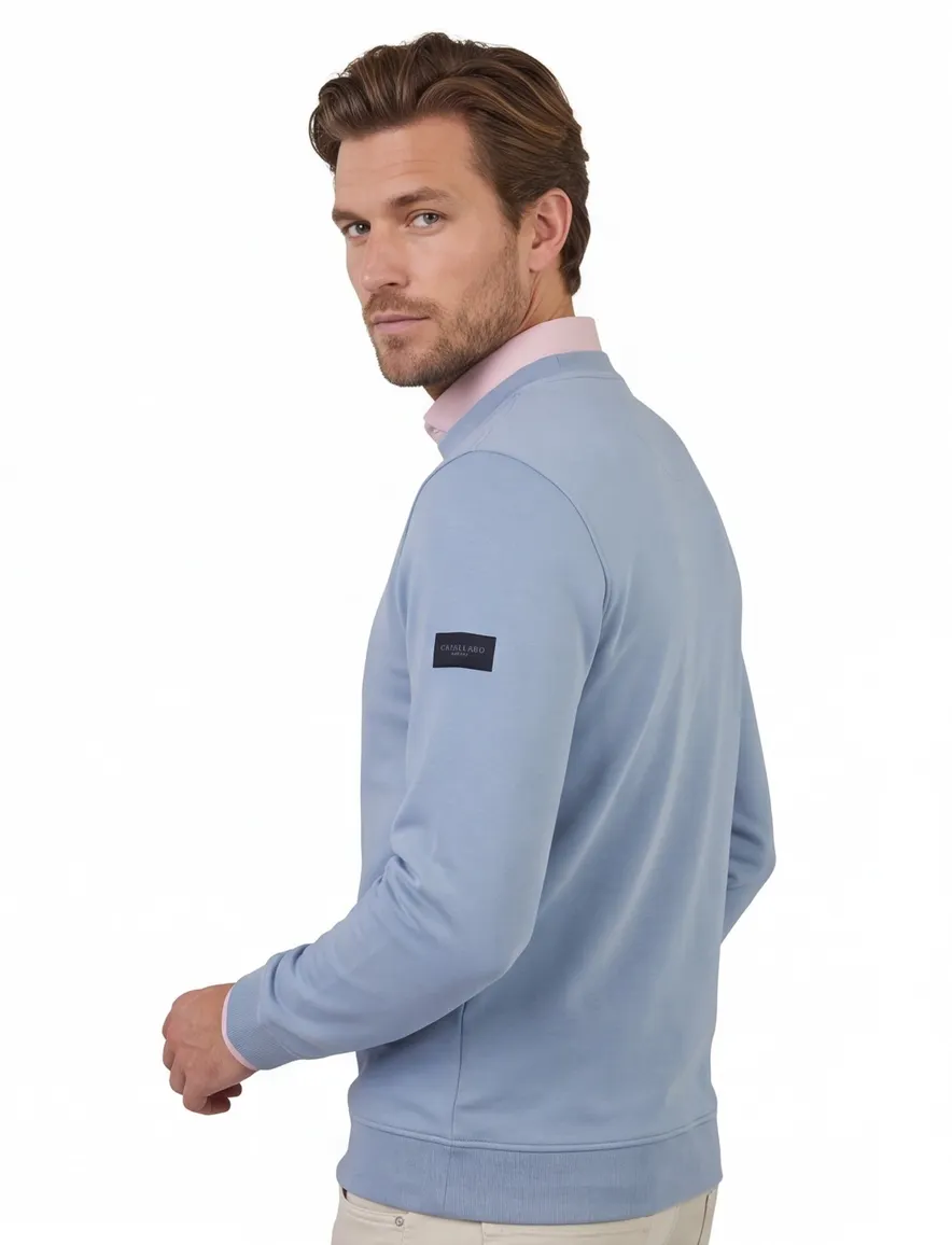 Sweater Cavallaro Murano ronde hals blauw