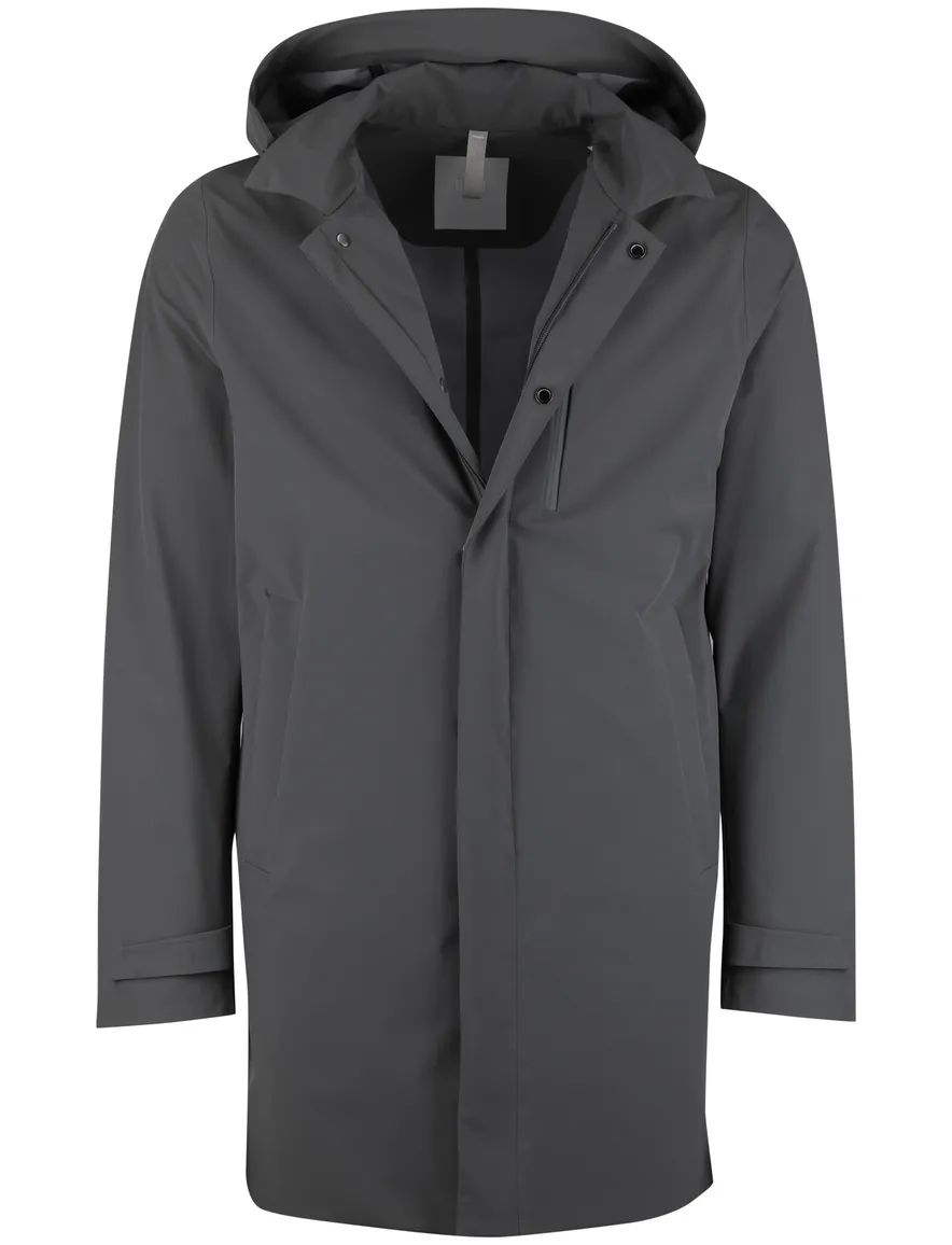 Donkergroene waterdichte parka jas Duno met capuchon