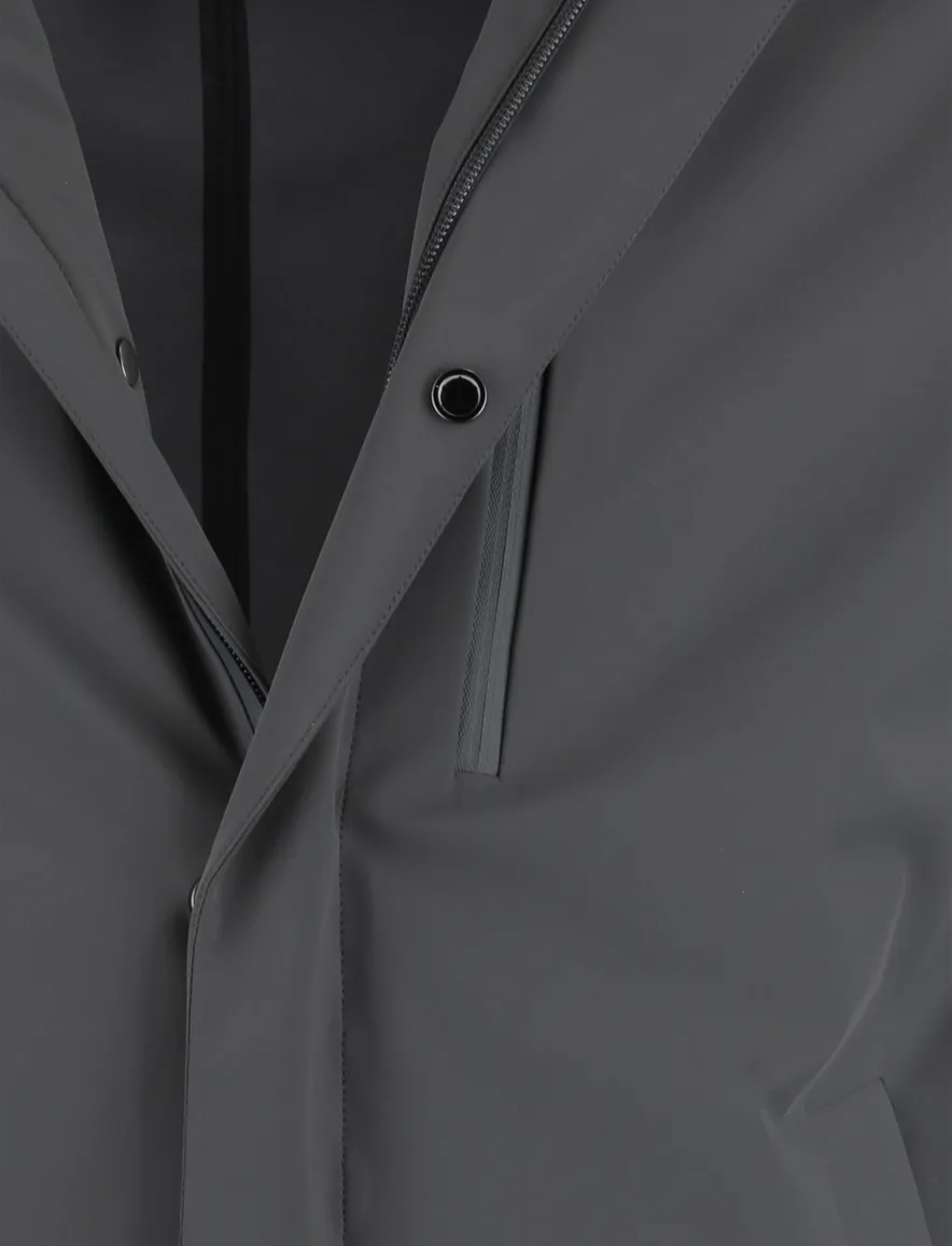 Donkergroene waterdichte parka jas Duno met capuchon