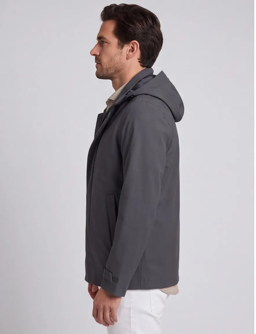 Donkergroene waterdichte parka jas Duno met capuchon