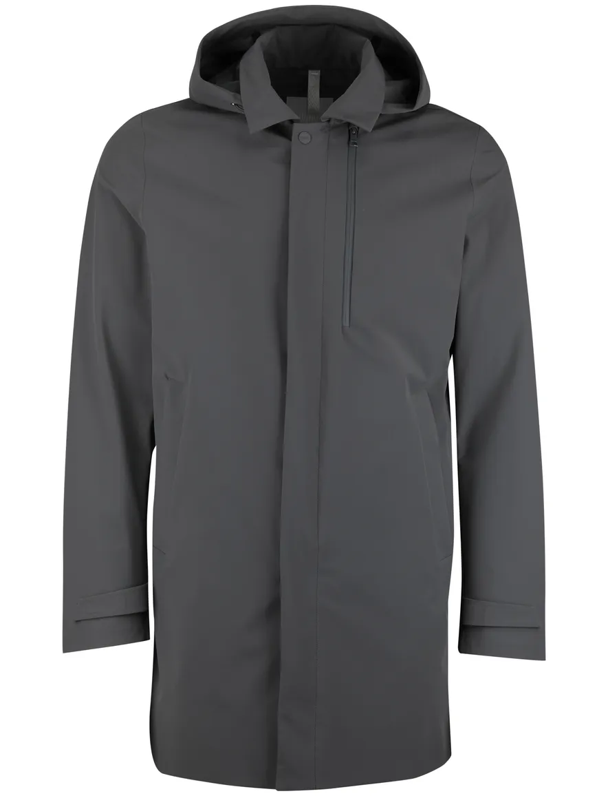 Donkergroene waterdichte parka jas Duno met capuchon