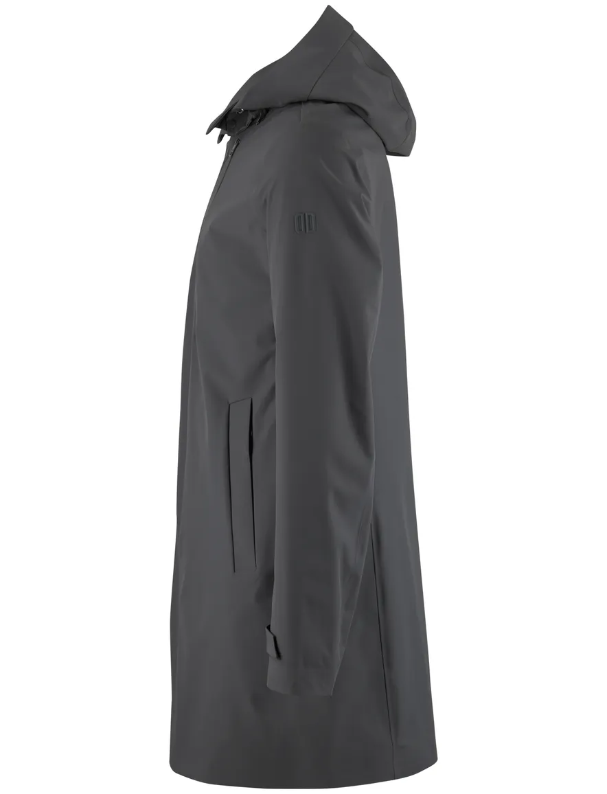 Donkergroene waterdichte parka jas Duno met capuchon