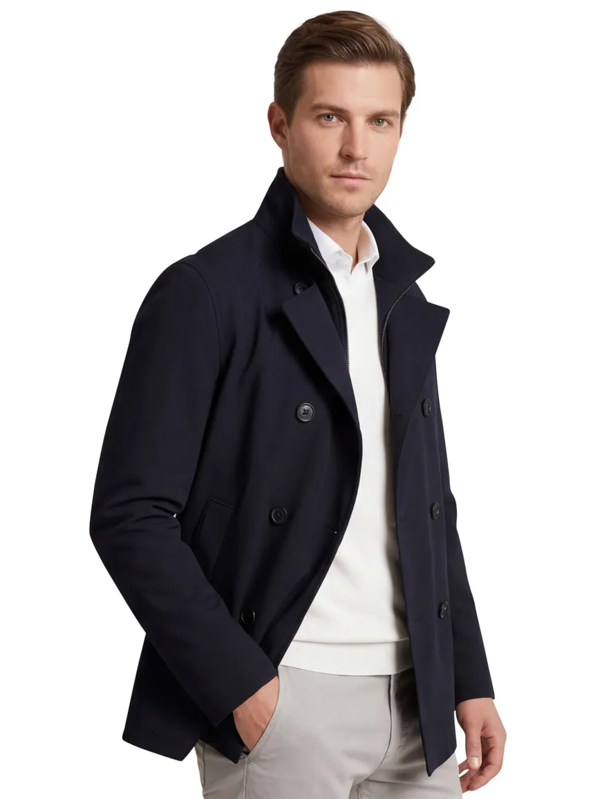Duno zomerjas stretch rits en knopen donkerblauw