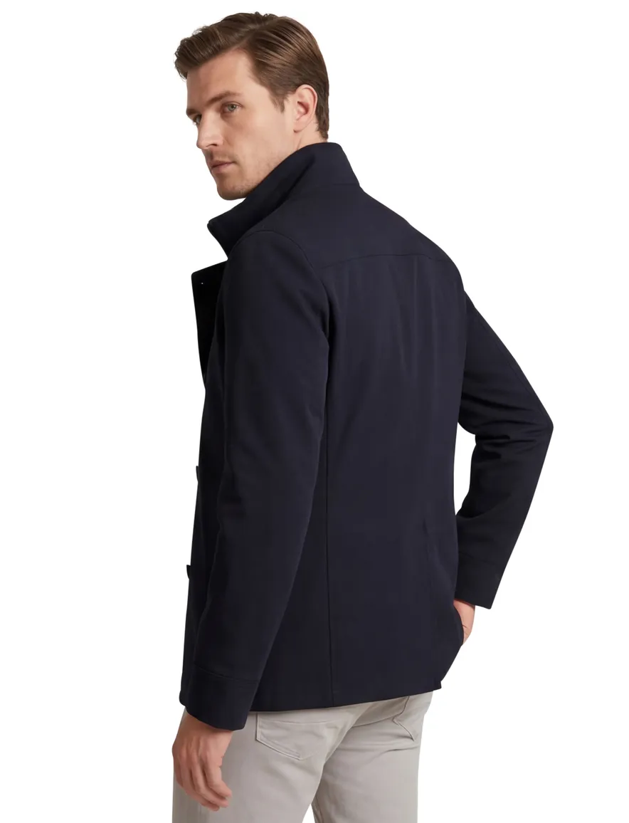 Donkerblauwe half lange mantel zomerjas Duno