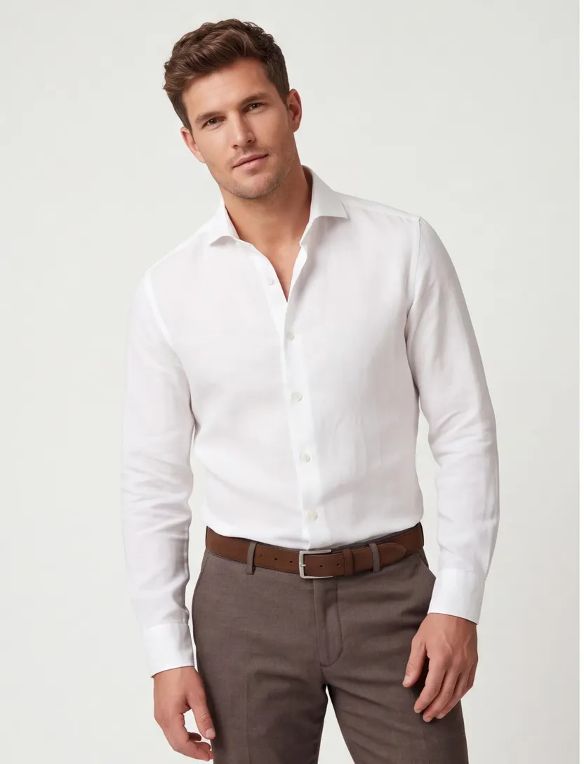 Witte linnen casual overhemd Cavallaro Ferentino