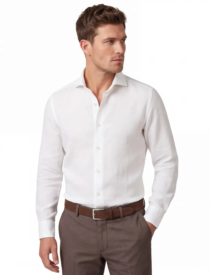 Witte linnen casual overhemd Cavallaro Ferentino