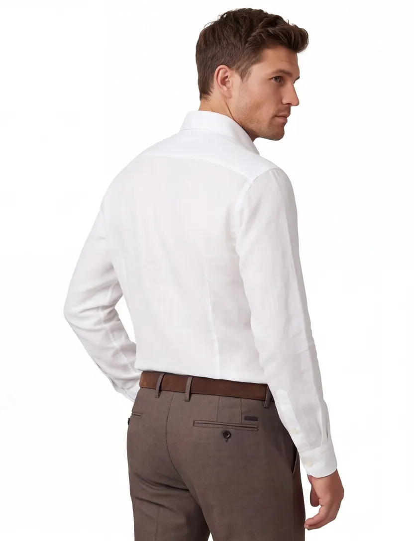 Witte linnen casual overhemd Cavallaro Ferentino