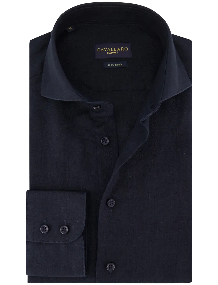 Overhemd Cavallaro navy Ferentino slim fit