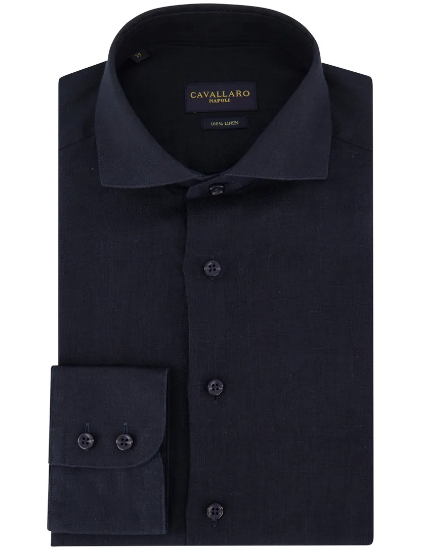 Overhemd Cavallaro navy Ferentino slim fit