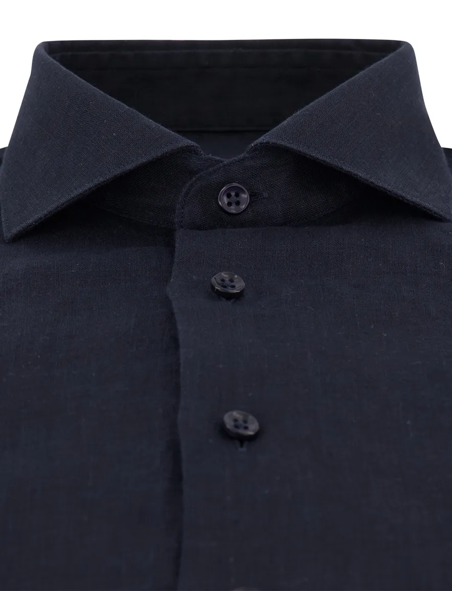 Overhemd Ferentino overhemd navy 100% linnen