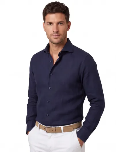 Cavallaro Overhemd Cavallaro navy Ferentino slim fit