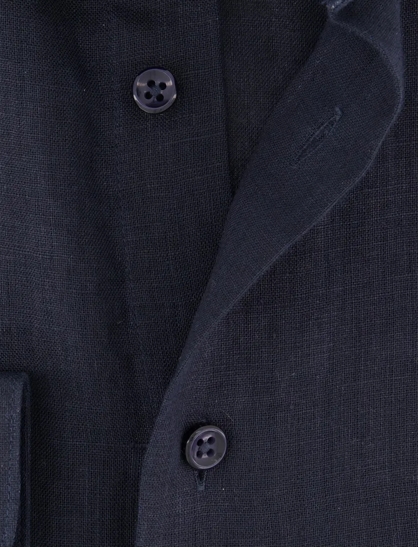 Overhemd cavallaro donkerblauw linnen slim fit ml7