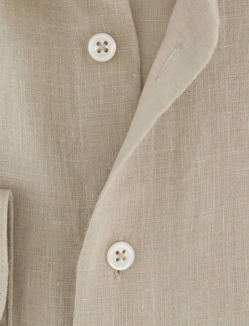 Overhemd cavallaro beige ml7 slim fit wide spread boord-
