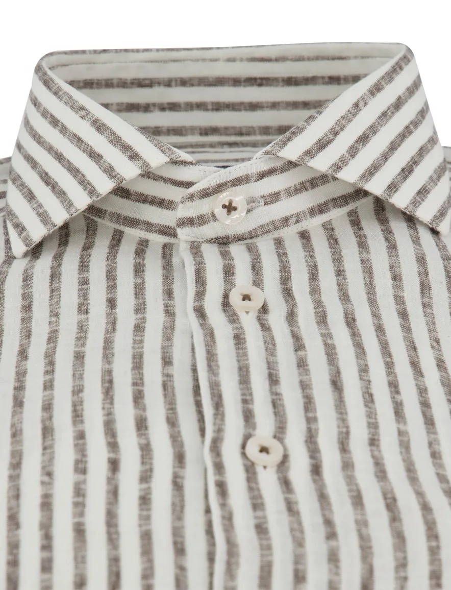 Cavallaro overhemd Ferentino beige gestreept