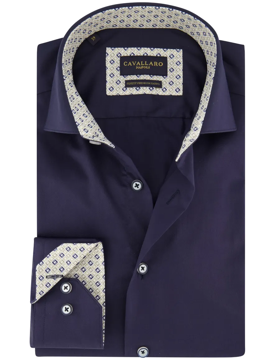 Cavallaro Fiuggi overhemd donkerblauw