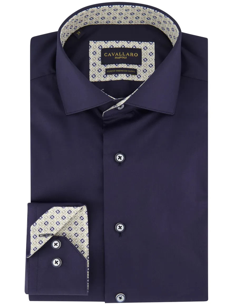 Cavallaro Fiuggi overhemd donkerblauw
