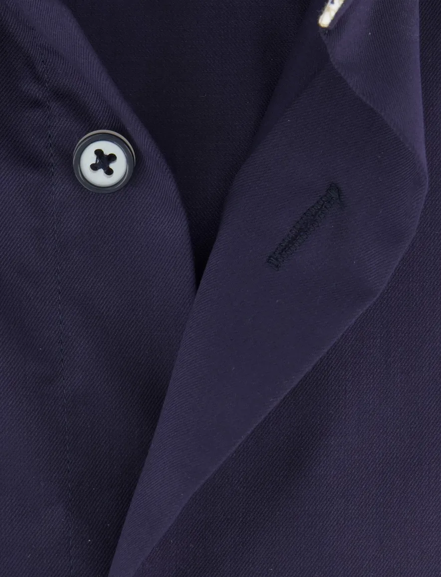 Cavallaro Fiuggi overhemd navy katoen semi wide spread boord