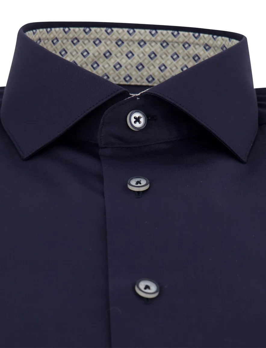 Cavallaro mouwlengte 7 overhemd donkerblauw slim fit