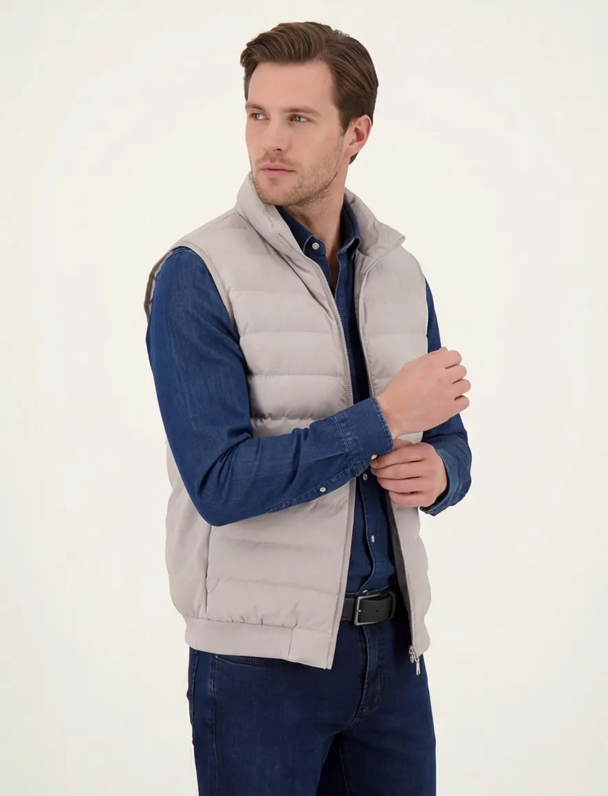 witte bodywarmer Cavallaro normale fit rits