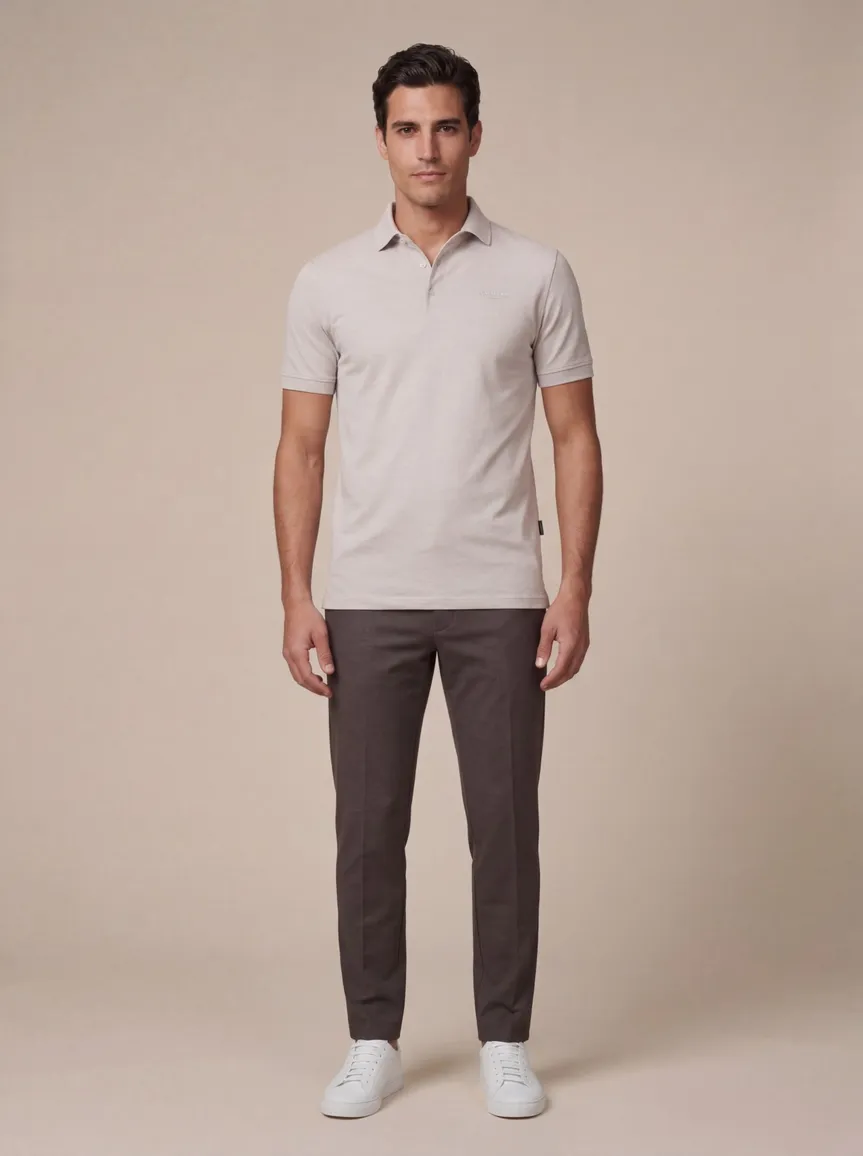 Cavallaro Bavone polo melange beige melange