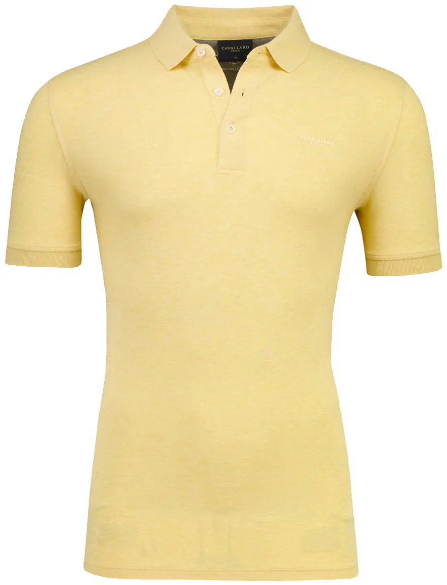 Cavallaro Bavone poloshirt geel korte mouw
