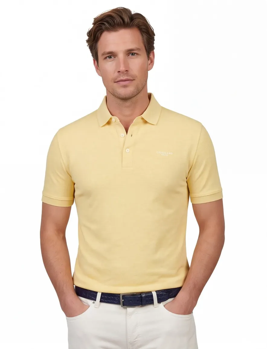 Cavallaro Bavone polo melange geel