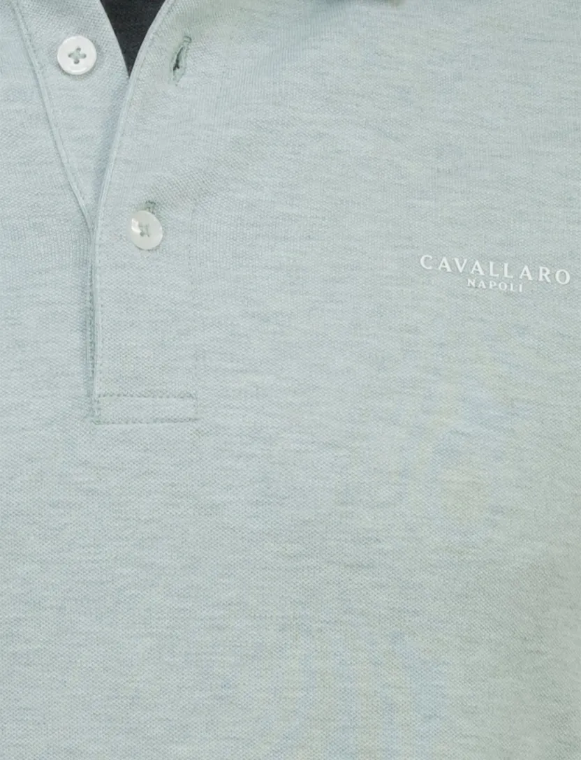 Korte mouw polo Bavone Cavallaro Napoli turquoise