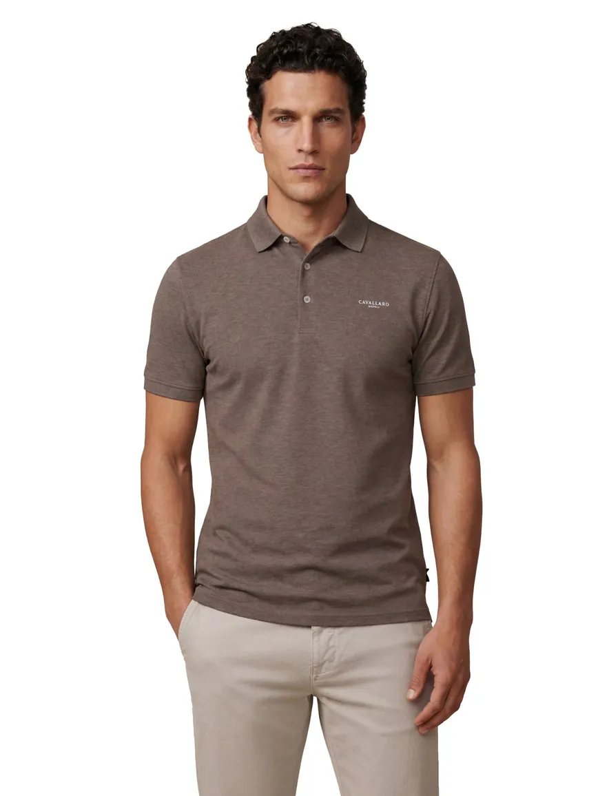 Cavallaro Bavone polo melange taupe