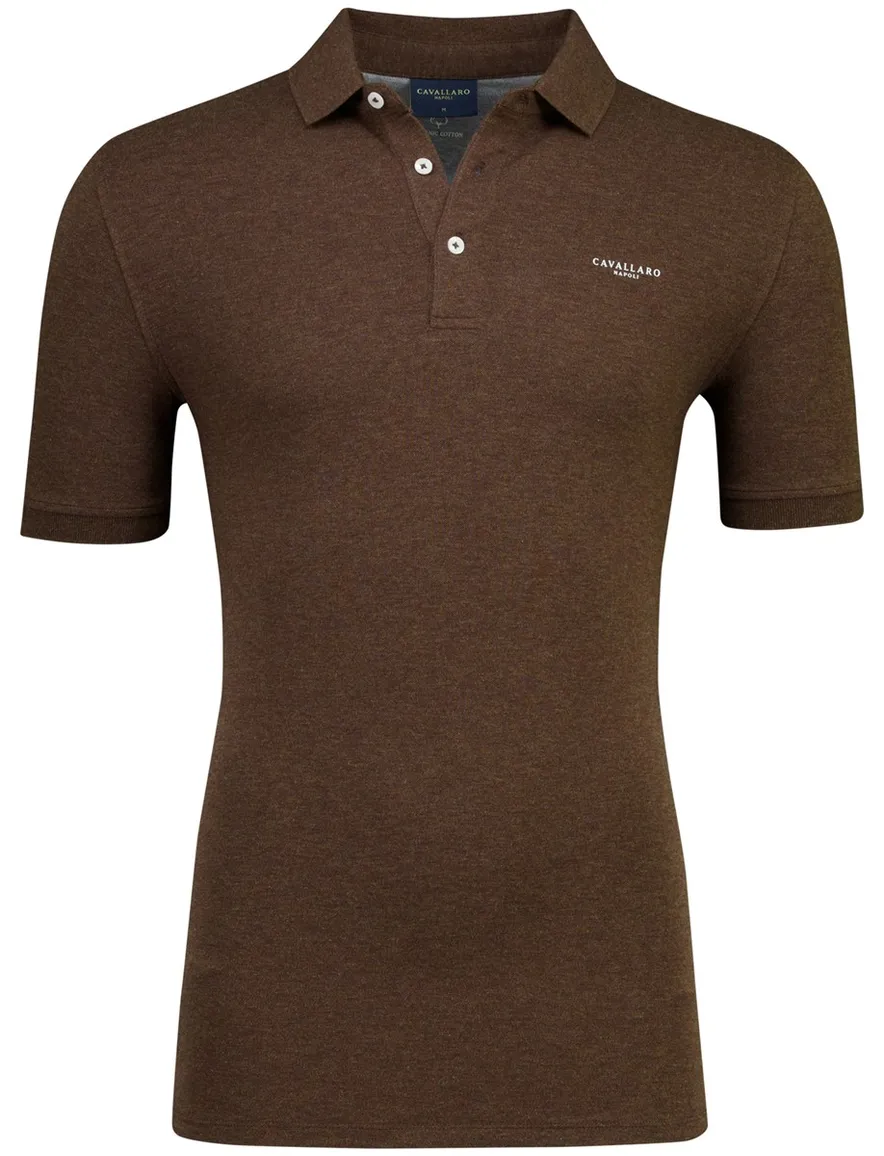 Bruin poloshirt Cavallaro Bavone normale fit