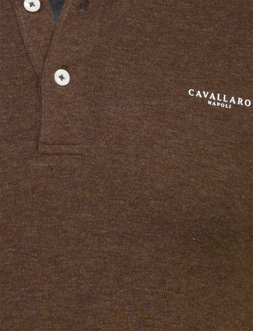Bruin poloshirt Cavallaro Bavone normale fit