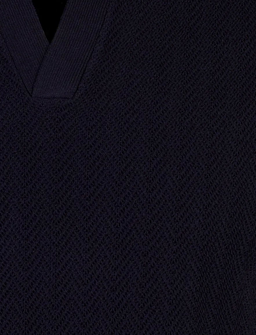 Cavallaro Mironi polo donkerblauw knitted