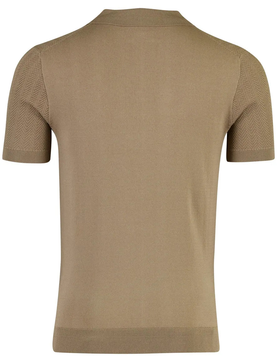 Cavallaro Mironi korte mouw gebreide polo regular fit