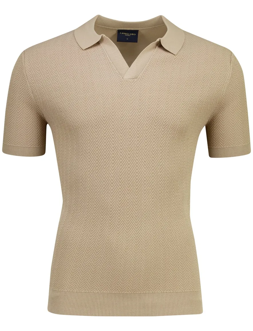 Bruine poloshirt Cavallaro Mironi normale fit