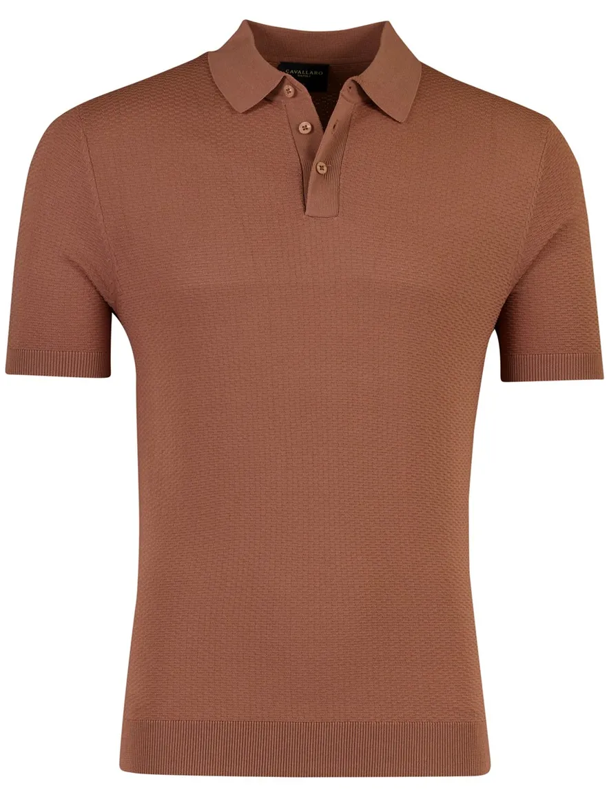 Cavallaro Milanio poloshirt korte mouw roestoranje