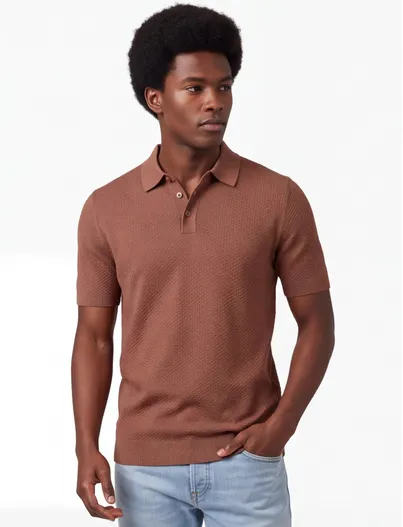 Cavallaro Polo korte mouw Cavallaro Milanio roestoranje 3 knoop